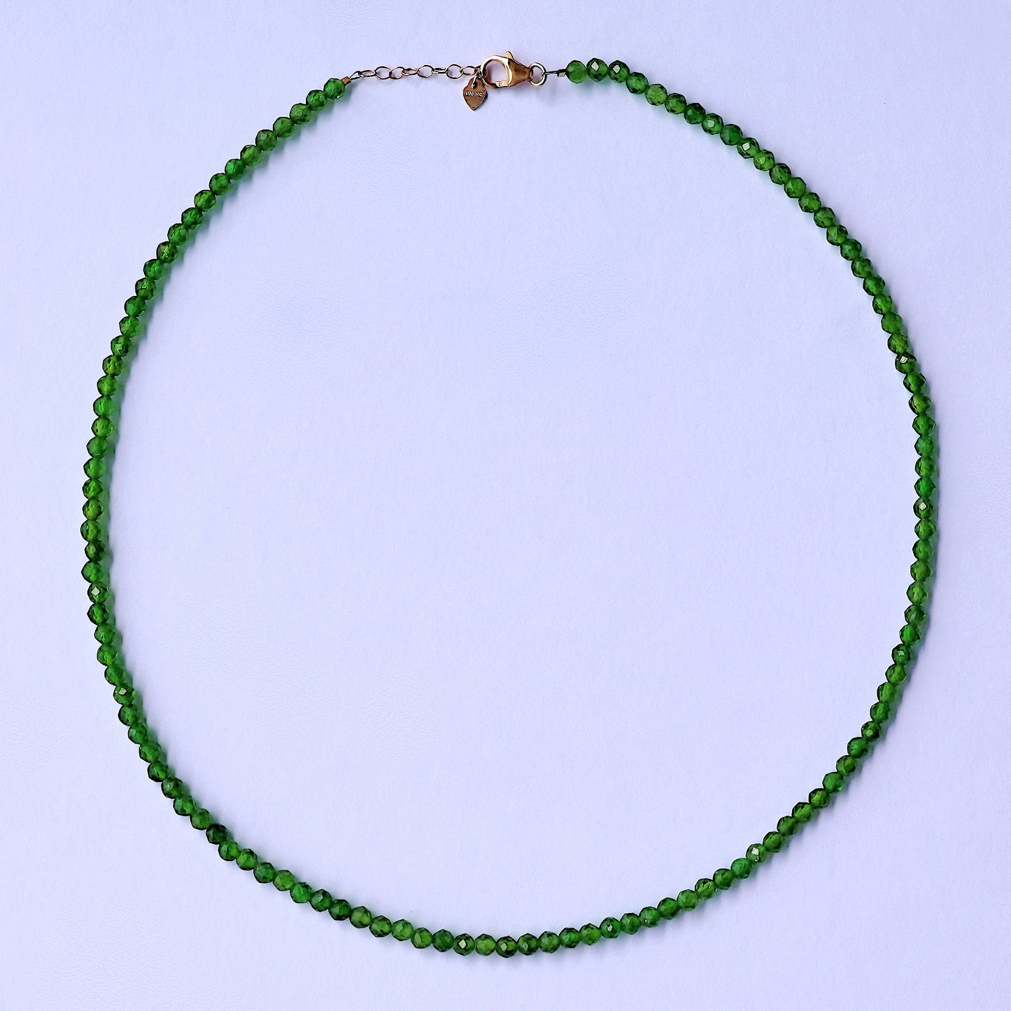 Slim Faceted Diopside Necklace