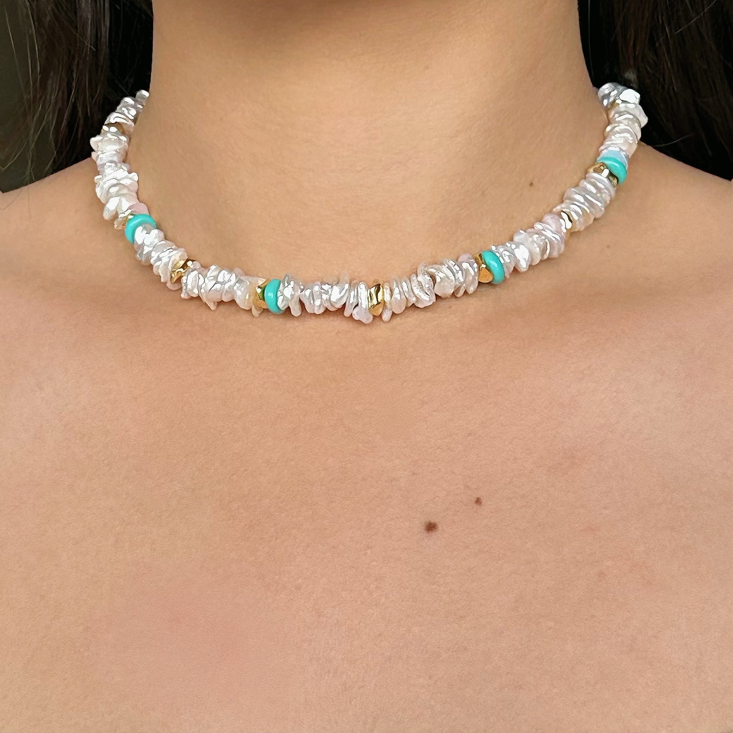 Seana Baroque Pearl&Turquoise Necklace