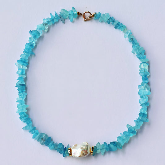 Ocean Stone Aquamarine Necklace