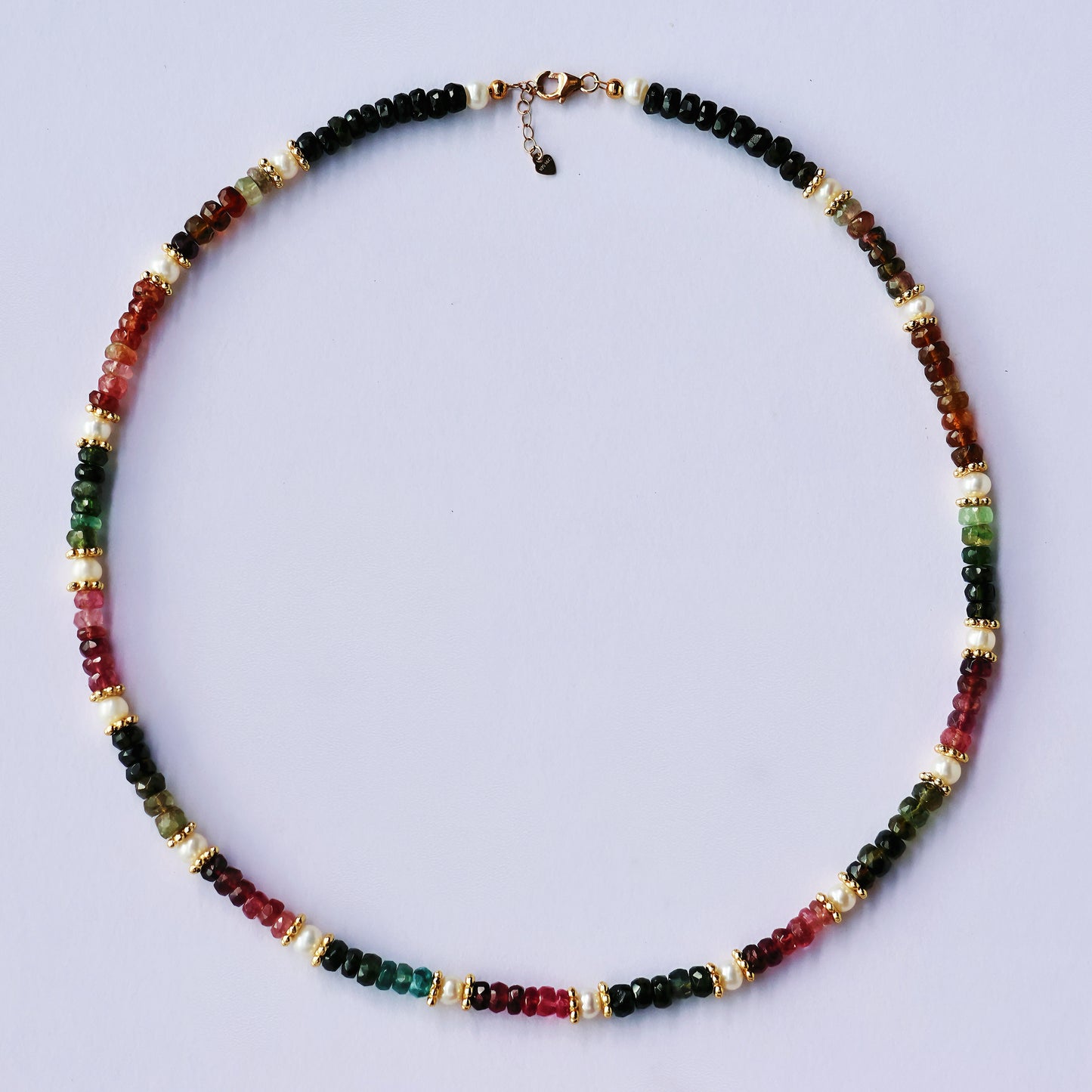 Faceted Rainbow Tourmaline Necklace