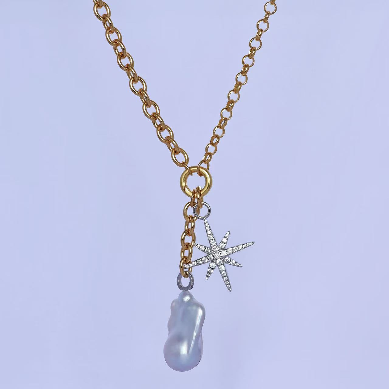 Starburst Baroque Pearl Necklace