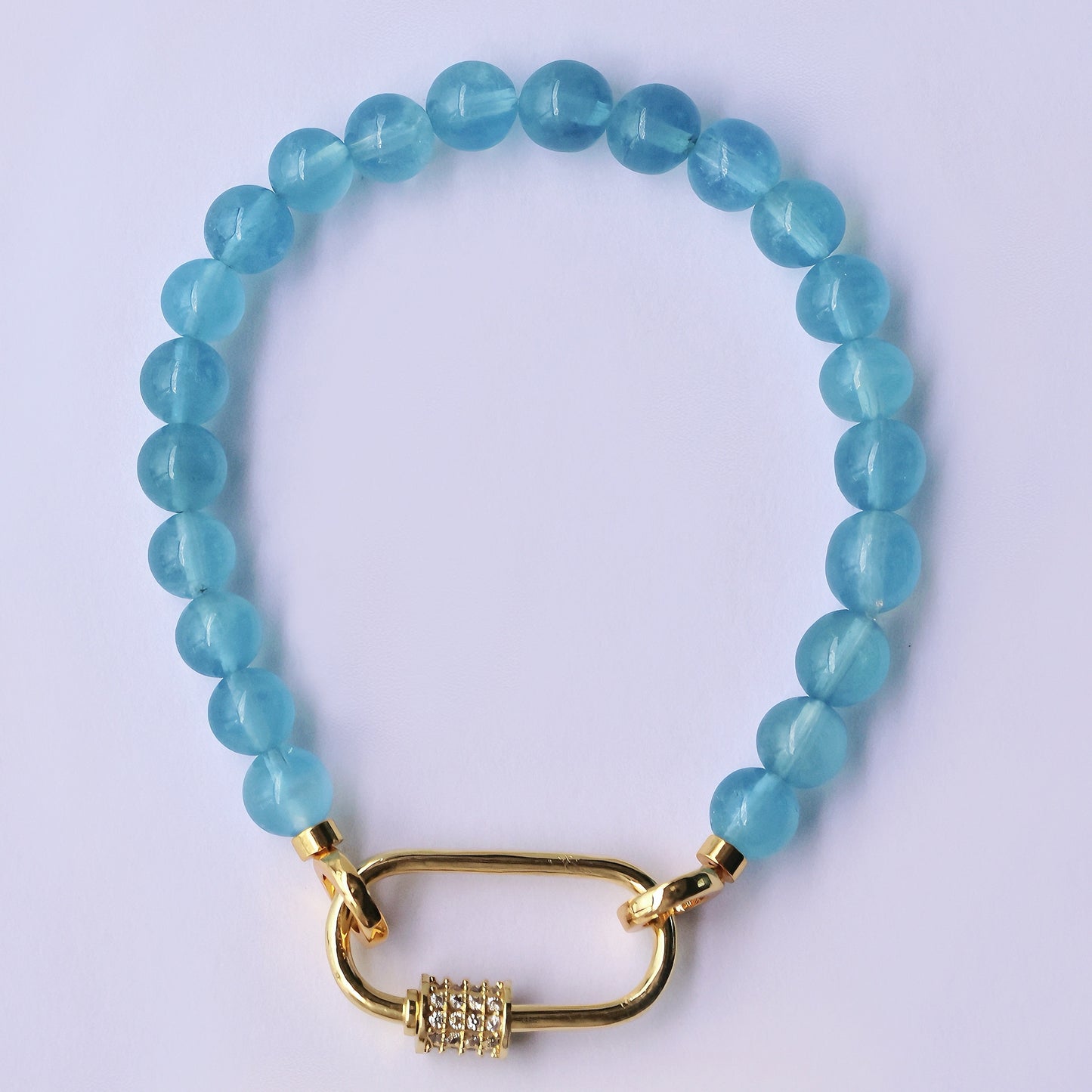 Aquamarine Sphere Lock Bracelet