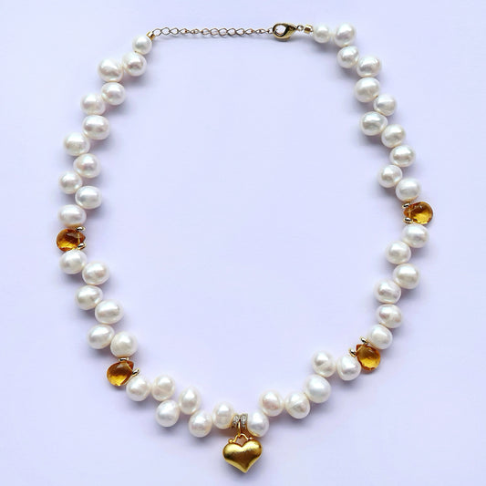 Tia Pearl & Citrine  Necklace