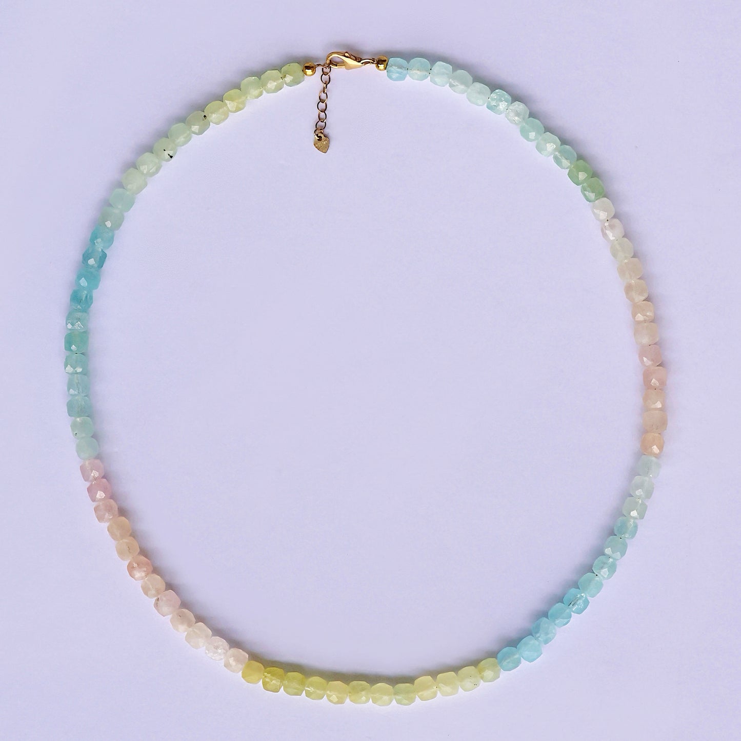 Lumi Faceted Cube Morganite Necklace