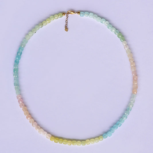 Lumi Faceted Cube Morganite Necklace