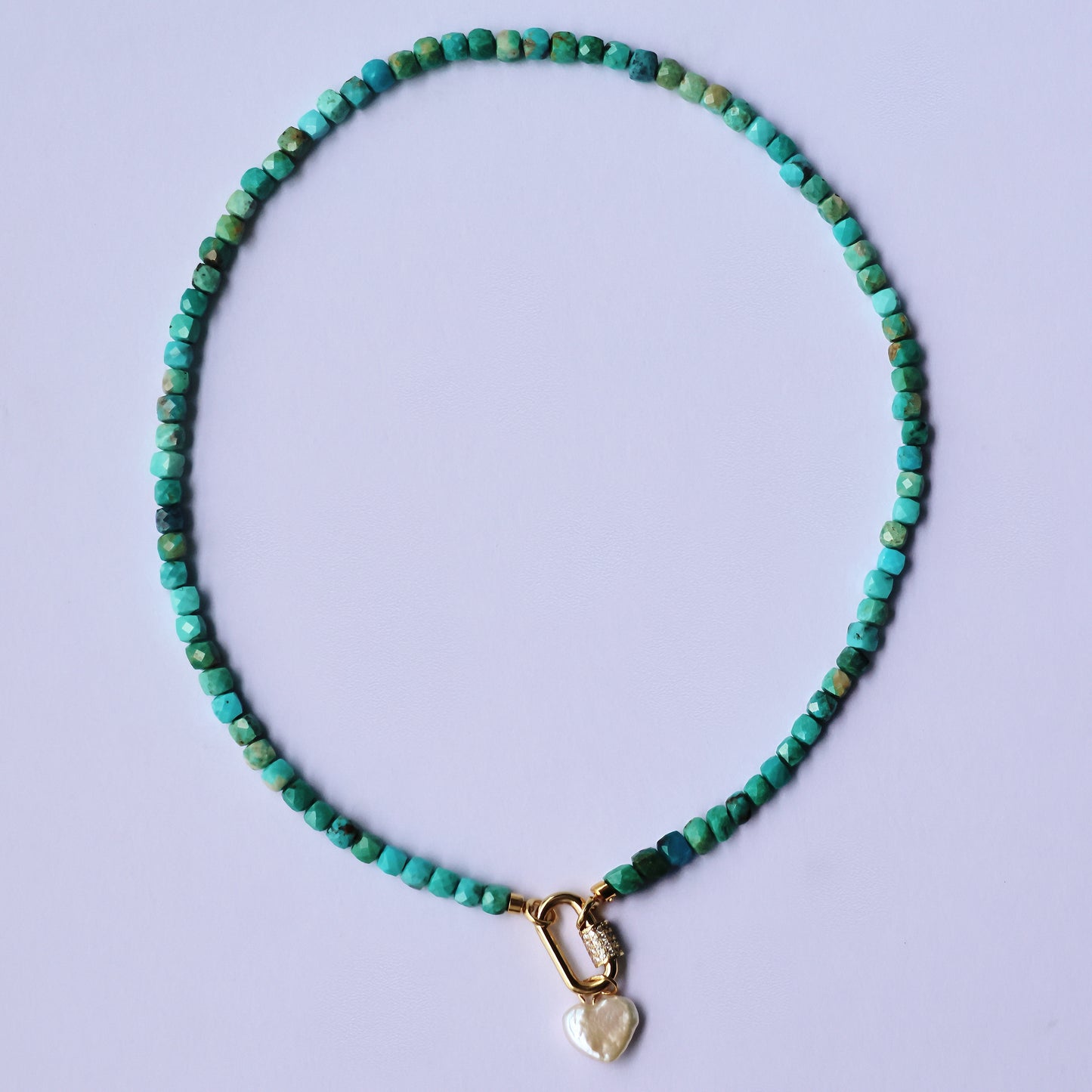 Lumi Faceted Cube Turquoise Necklace