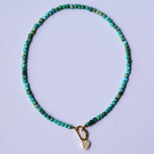 Lumi Faceted Cube Turquoise Necklace