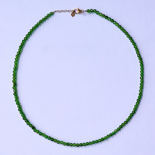 Slim Faceted Diopside Necklace