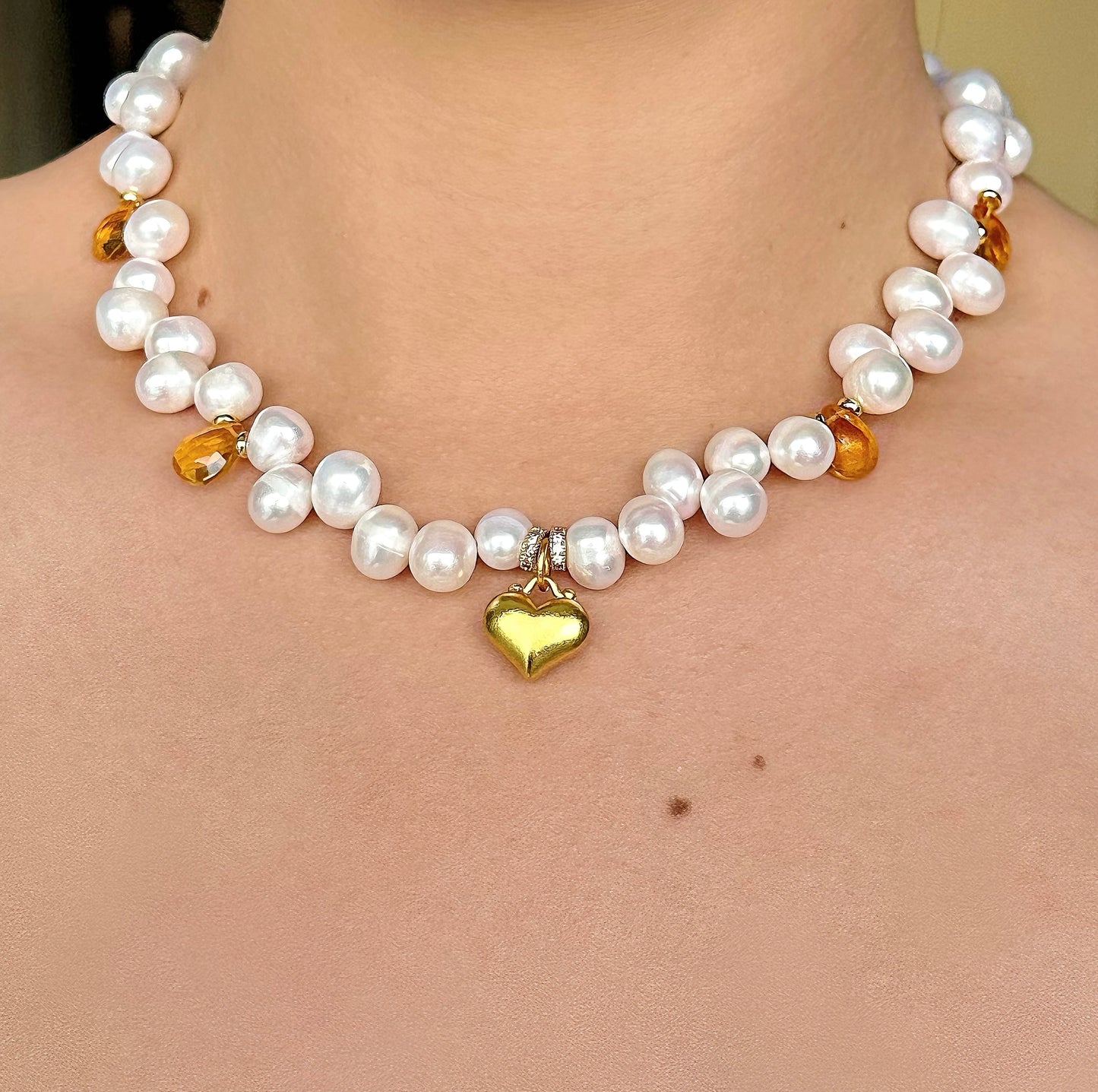 Tia Pearl & Citrine  Necklace